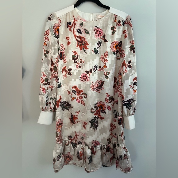 TORY BURCH SILK BURNOUT SHIFT DRESS IN IVORY MOUNTAIN
PAISLEY SZ 00 - Picture 7 of 14